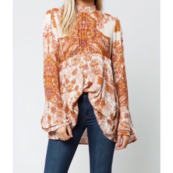 Free People Lady Luck Boho Tunic Ivory Combo M - Picture 11 of 16
